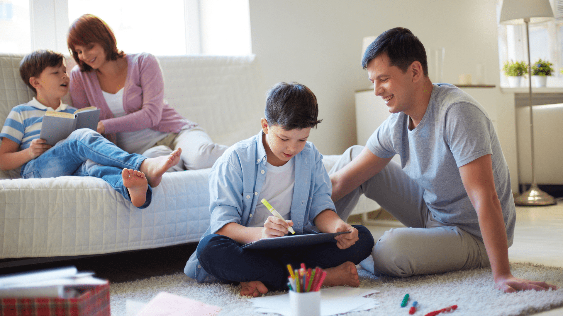 Family in Living Room